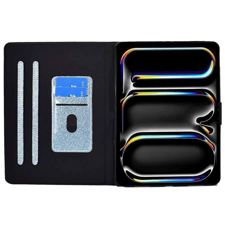 For iPad Pro 11 (2024) Glitter Sequins PU Leather + TPU Tablet Case with Stand and Card Slots