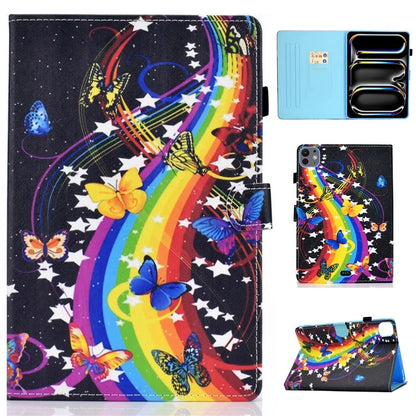 For iPad Pro 11 (2024) Case PU Leather+TPU Tablet Protective Cover Pattern Printing Full Protection Shell