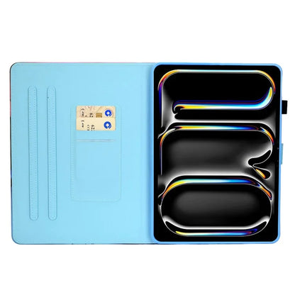 For iPad Pro 11 (2024) Case PU Leather+TPU Tablet Protective Cover Pattern Printing Full Protection Shell