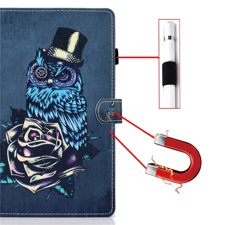 For iPad Pro 11 (2024) Case PU Leather+TPU Tablet Protective Cover Pattern Printing Full Protection Shell