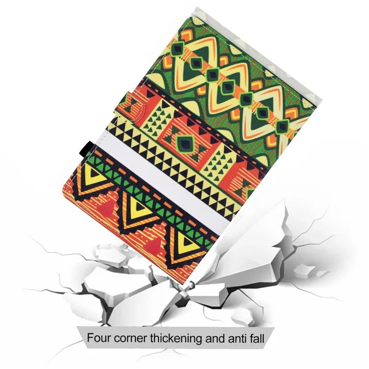 For iPad Pro 11 (2024) Case PU Leather+TPU Tablet Protective Cover Pattern Printing Full Protection Shell