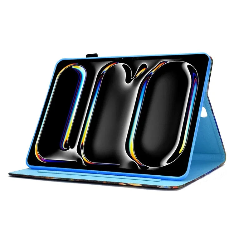 For iPad Pro 11 (2024) Case PU Leather+TPU Tablet Protective Cover Pattern Printing Full Protection Shell