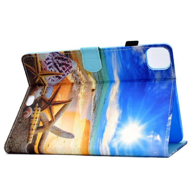 For iPad Pro 11 (2024) Case PU Leather+TPU Tablet Protective Cover Pattern Printing Full Protection Shell
