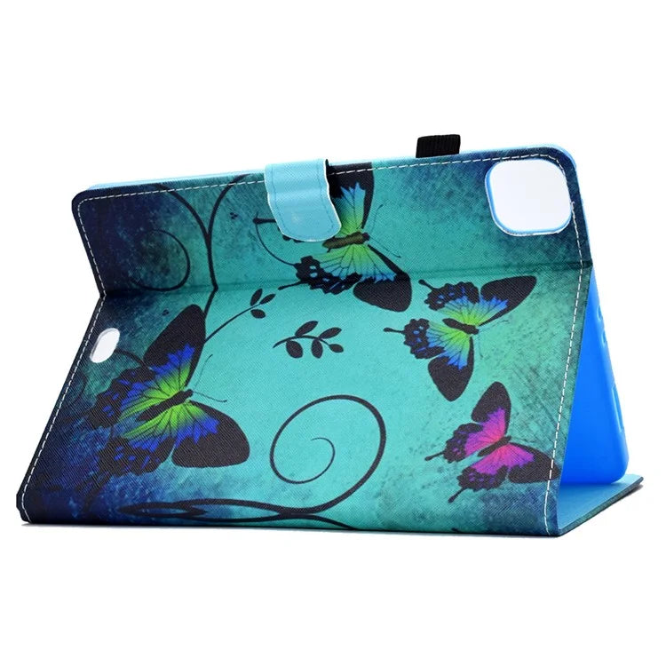 For iPad Pro 11 (2024) Case PU Leather+TPU Tablet Protective Cover Pattern Printing Full Protection Shell
