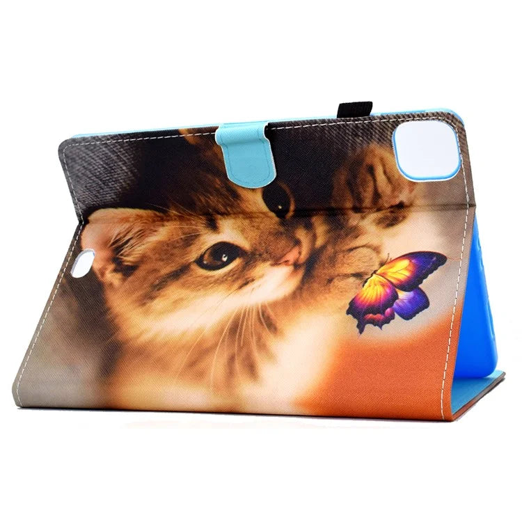 For iPad Pro 11 (2024) Case PU Leather+TPU Tablet Protective Cover Pattern Printing Full Protection Shell