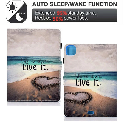 For iPad Pro 11 (2024) Case PU Leather+TPU Tablet Protective Cover Pattern Printing Full Protection Shell