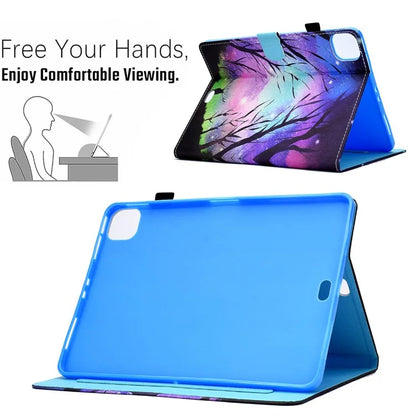 For iPad Pro 11 (2024) Case PU Leather+TPU Tablet Protective Cover Pattern Printing Full Protection Shell