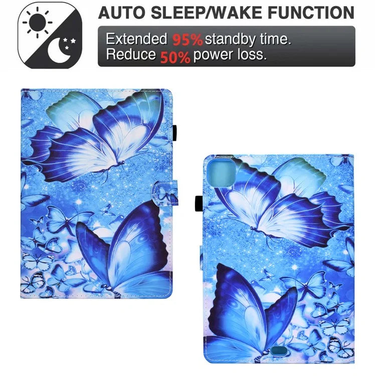 For iPad Pro 11 (2024) Case PU Leather+TPU Tablet Protective Cover Pattern Printing Full Protection Shell
