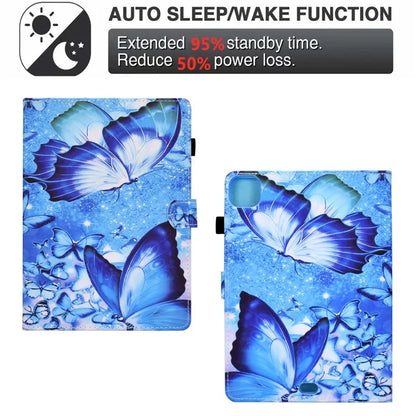 For iPad Pro 11 (2024) Case PU Leather+TPU Tablet Protective Cover Pattern Printing Full Protection Shell