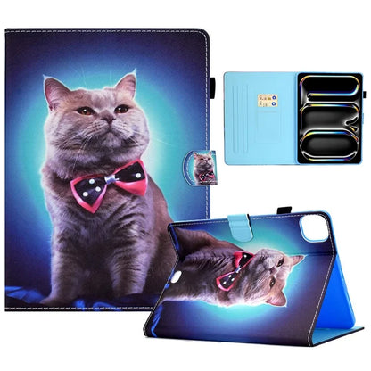 For iPad Pro 11 (2024) Case PU Leather+TPU Tablet Protective Cover Pattern Printing Full Protection Shell