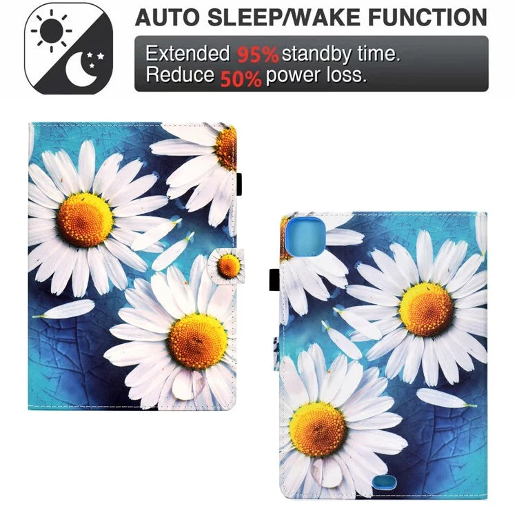 For iPad Pro 11 (2024) Case PU Leather+TPU Tablet Protective Cover Pattern Printing Full Protection Shell