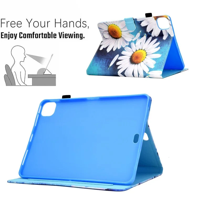 For iPad Pro 11 (2024) Case PU Leather+TPU Tablet Protective Cover Pattern Printing Full Protection Shell