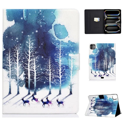 For iPad Pro 11 (2024) Case Pattern Printed Leather Stand Tablet Cover with Card Holder