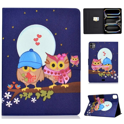 For iPad Pro 11 (2024) Case Pattern Printed Leather Stand Tablet Cover with Card Holder