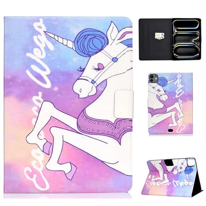 For iPad Pro 11 (2024) Case Pattern Printed Leather Stand Tablet Cover with Card Holder