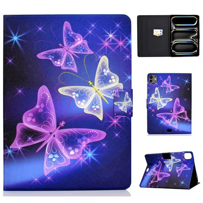 For iPad Pro 11 (2024) Case Pattern Printed Leather Stand Tablet Cover with Card Holder