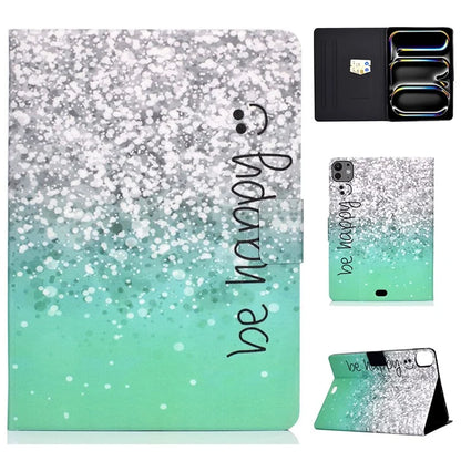 For iPad Pro 11 (2024) Case Pattern Printed Leather Stand Tablet Cover with Card Holder