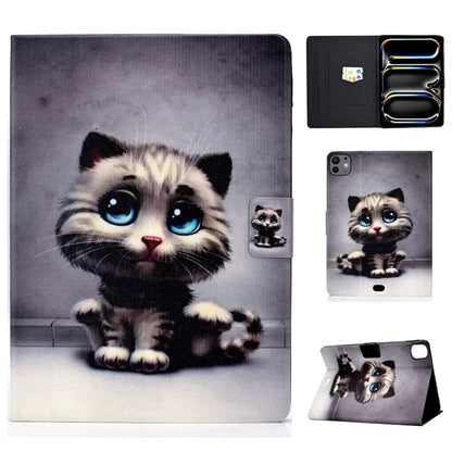 For iPad Pro 11 (2024) Case Pattern Printed Leather Stand Tablet Cover with Card Holder