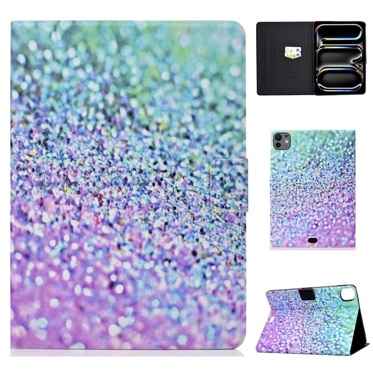 For iPad Pro 11 (2024) Case Pattern Printed Leather Stand Tablet Cover with Card Holder