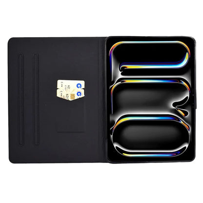 For iPad Pro 11 (2024) Case Pattern Printed Leather Stand Tablet Cover with Card Holder