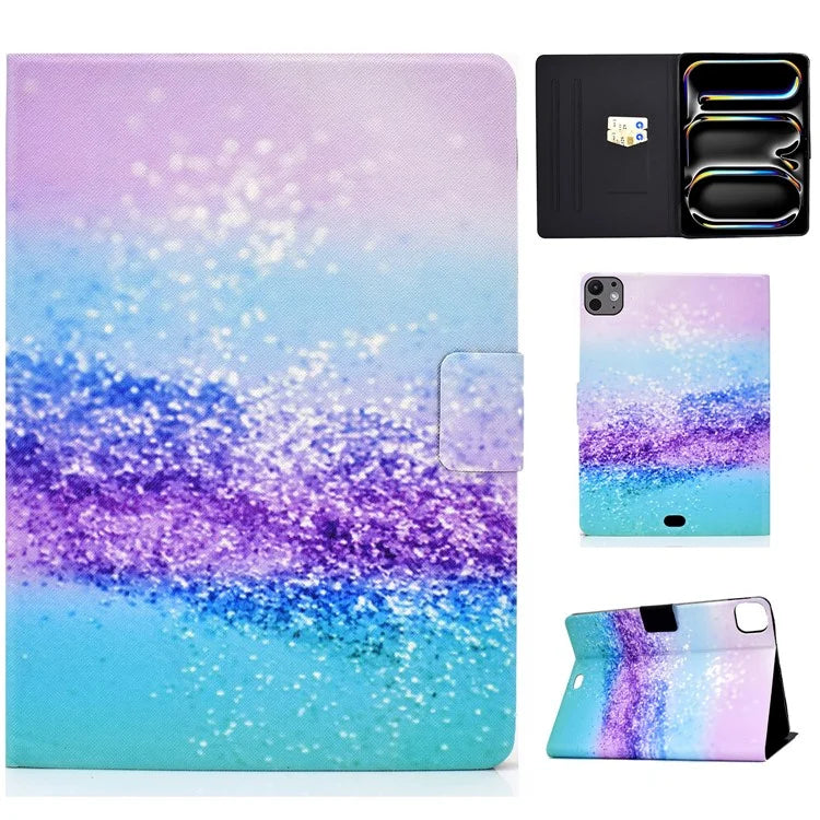 For iPad Pro 11 (2024) Case Pattern Printed Leather Stand Tablet Cover with Card Holder