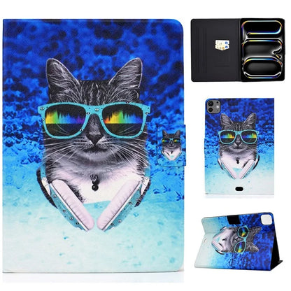 For iPad Pro 11 (2024) Case Pattern Printed Leather Stand Tablet Cover with Card Holder