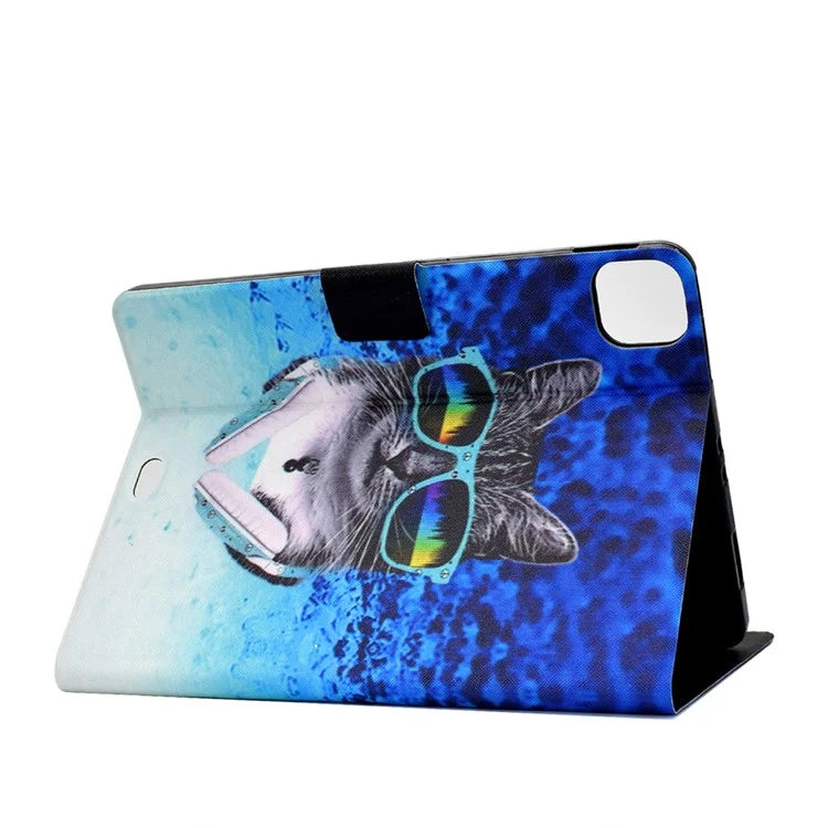 For iPad Pro 11 (2024) Case Pattern Printed Leather Stand Tablet Cover with Card Holder