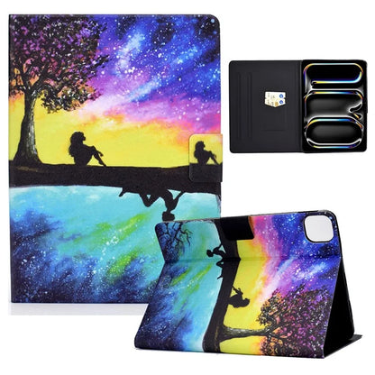 For iPad Pro 11 (2024) Case Pattern Printed Leather Stand Tablet Cover with Card Holder
