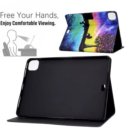 For iPad Pro 11 (2024) Case Pattern Printed Leather Stand Tablet Cover with Card Holder