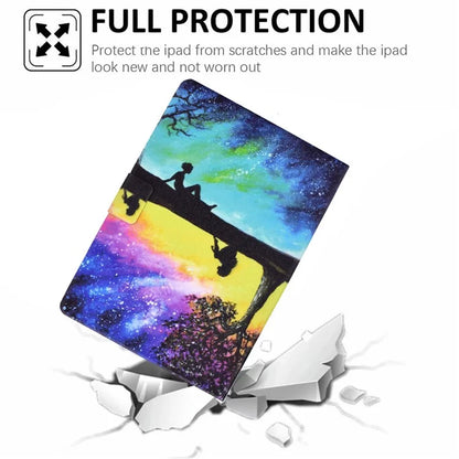 For iPad Pro 11 (2024) Case Pattern Printed Leather Stand Tablet Cover with Card Holder