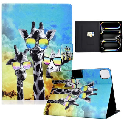 For iPad Pro 11 (2024) Case Pattern Printed Leather Stand Tablet Cover with Card Holder