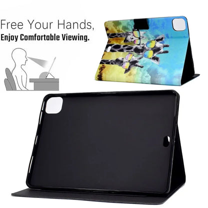 For iPad Pro 11 (2024) Case Pattern Printed Leather Stand Tablet Cover with Card Holder