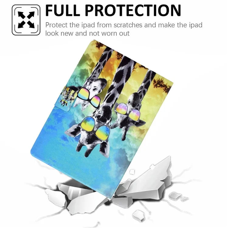 For iPad Pro 11 (2024) Case Pattern Printed Leather Stand Tablet Cover with Card Holder