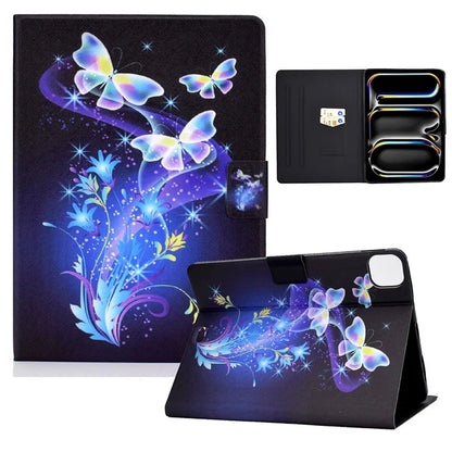 For iPad Pro 11 (2024) Case Pattern Printed Leather Stand Tablet Cover with Card Holder
