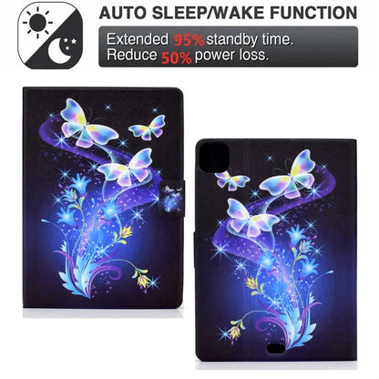 For iPad Pro 11 (2024) Case Pattern Printed Leather Stand Tablet Cover with Card Holder