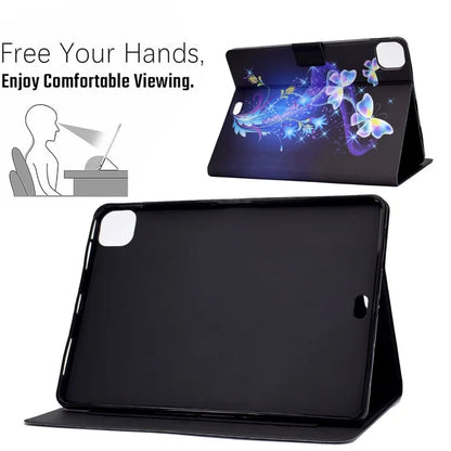 For iPad Pro 11 (2024) Case Pattern Printed Leather Stand Tablet Cover with Card Holder