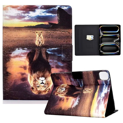 For iPad Pro 11 (2024) Case Pattern Printed Leather Stand Tablet Cover with Card Holder