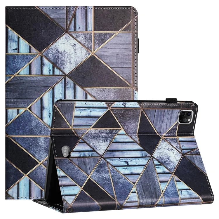 For iPad Pro 11 (2024) Case Pattern Printing Support Stand Card Holder Leather Tablet Cover