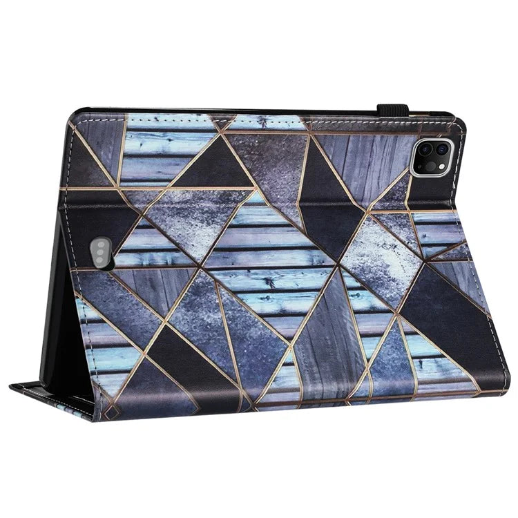 For iPad Pro 11 (2024) Case Pattern Printing Support Stand Card Holder Leather Tablet Cover