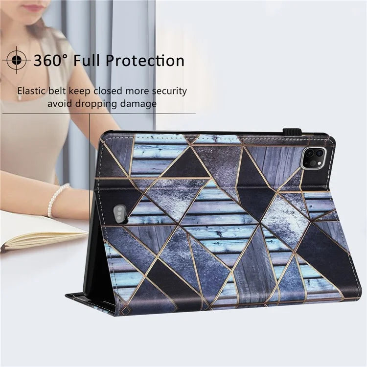 For iPad Pro 11 (2024) Case Pattern Printing Support Stand Card Holder Leather Tablet Cover