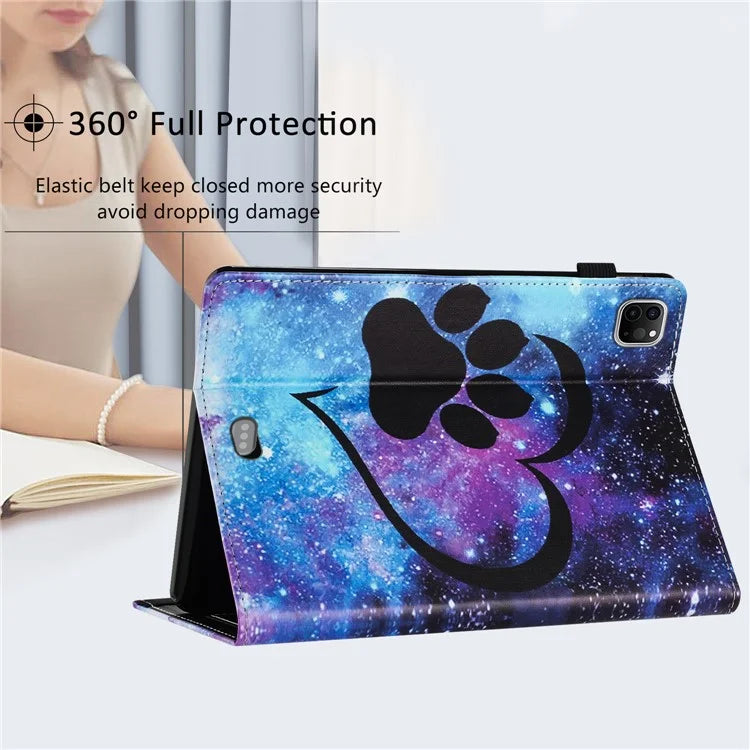 For iPad Pro 11 (2024) Case Pattern Printing Support Stand Card Holder Leather Tablet Cover