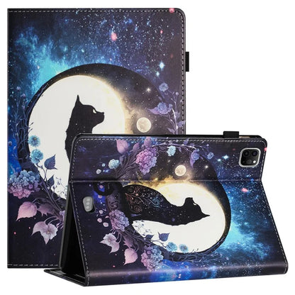 For iPad Pro 11 (2024) Case Pattern Printing Support Stand Card Holder Leather Tablet Cover