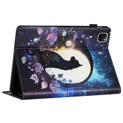 For iPad Pro 11 (2024) Case Pattern Printing Support Stand Card Holder Leather Tablet Cover