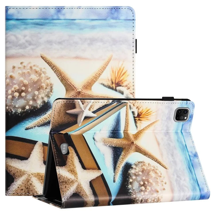 For iPad Pro 11 (2024) Case Pattern Printing Support Stand Card Holder Leather Tablet Cover