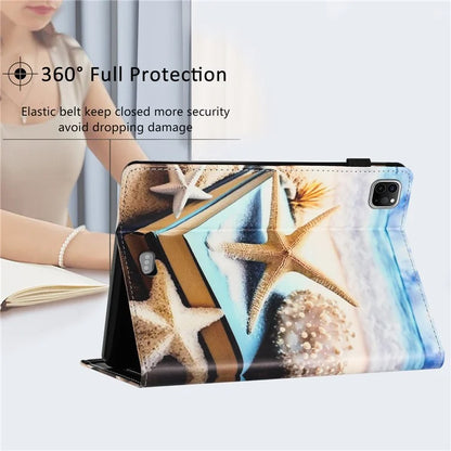 For iPad Pro 11 (2024) Case Pattern Printing Support Stand Card Holder Leather Tablet Cover
