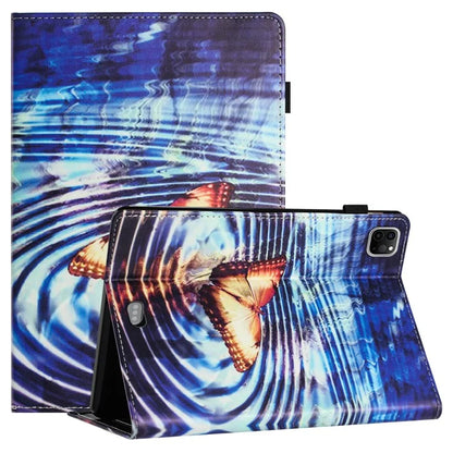 For iPad Pro 11 (2024) Case Pattern Printing Support Stand Card Holder Leather Tablet Cover