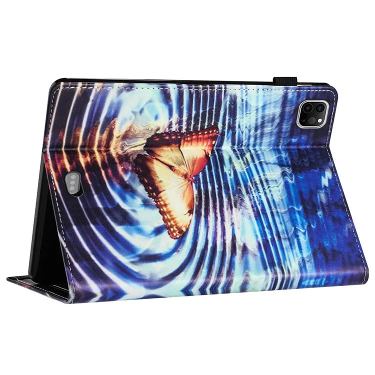For iPad Pro 11 (2024) Case Pattern Printing Support Stand Card Holder Leather Tablet Cover
