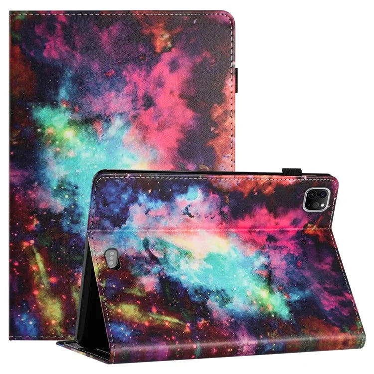 For iPad Pro 11 (2024) Case Pattern Printing Support Stand Card Holder Leather Tablet Cover