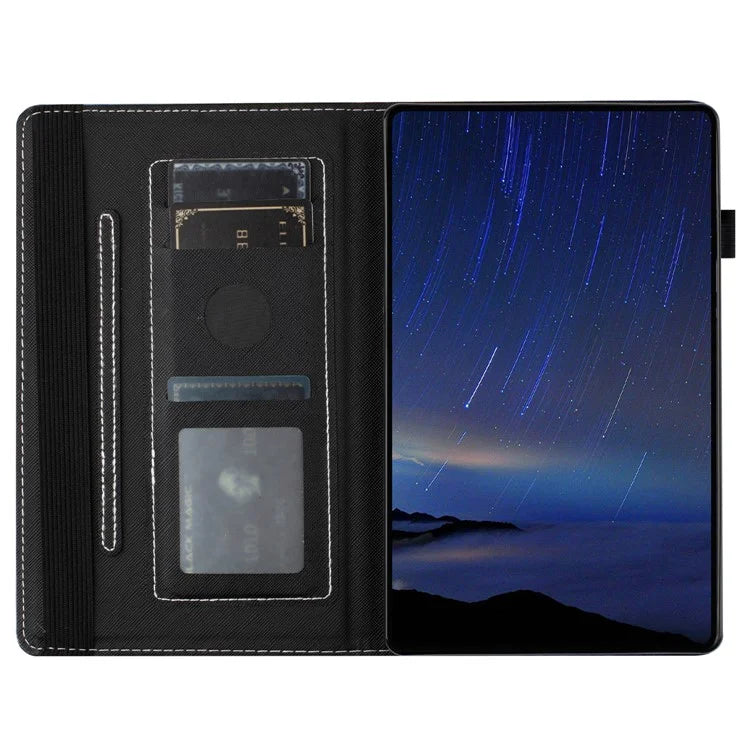 For iPad Pro 11 (2024) Case Pattern Printing Support Stand Card Holder Leather Tablet Cover