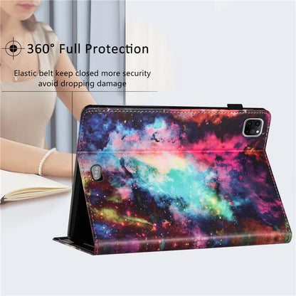 For iPad Pro 11 (2024) Case Pattern Printing Support Stand Card Holder Leather Tablet Cover